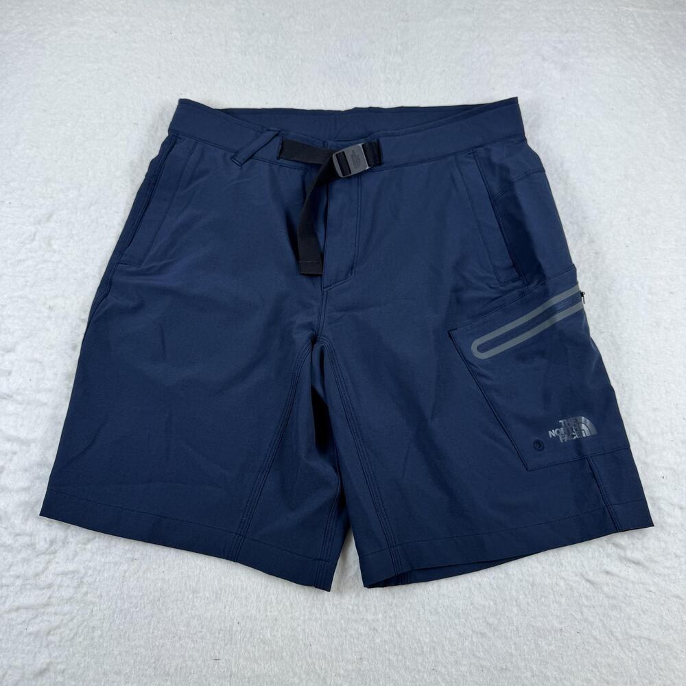 The North Face Shorts Mens Size 30 Blue 9 Inseam Belted Stretch Hiking Outdoor